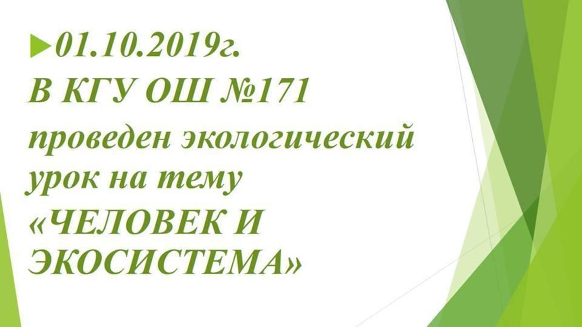 Экологический урок на тему "Человек и экосистема"