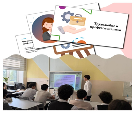 Еңбекқорлық пен кәсіби құзыреттілікке арналған  сынып сағаты өткізілді